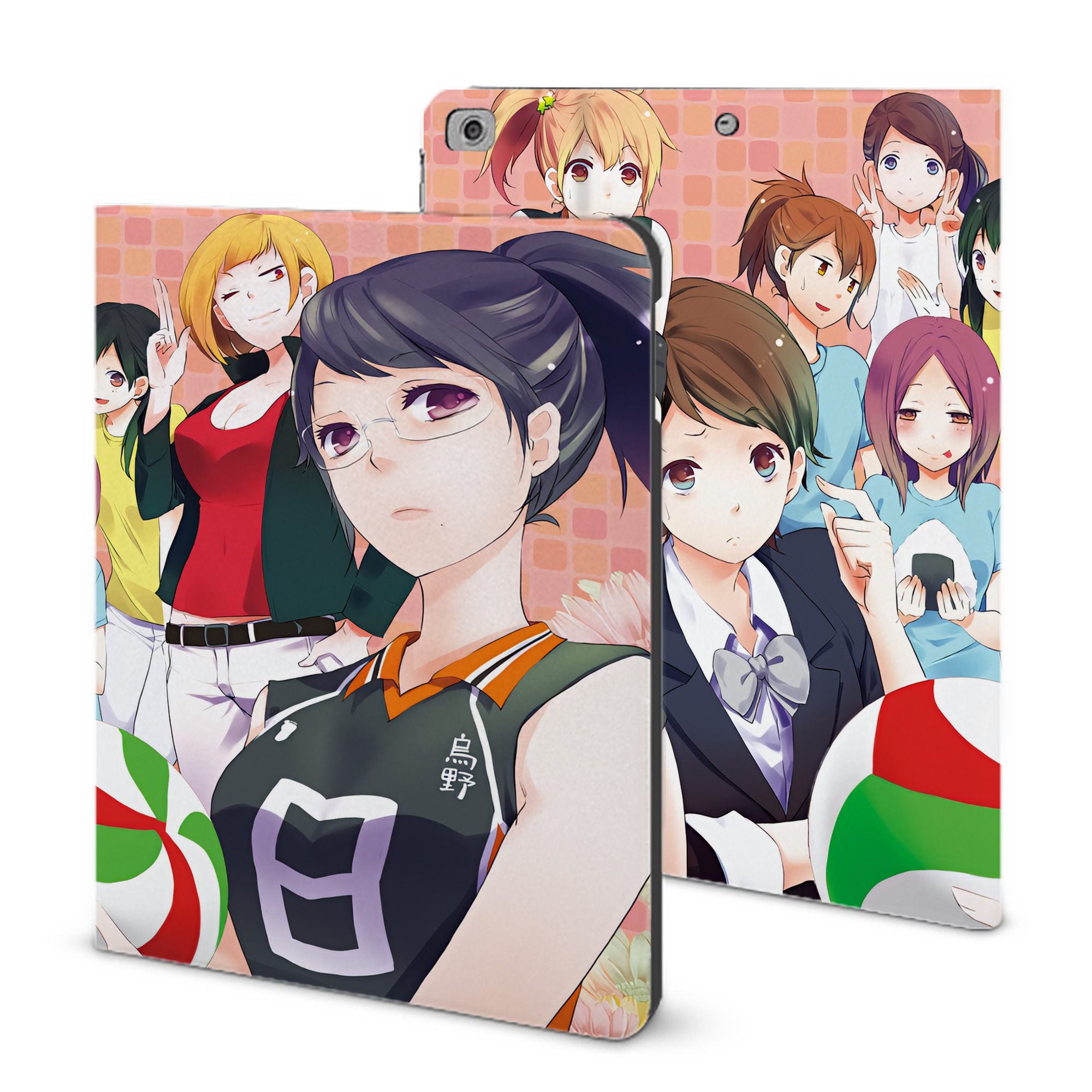（画像用） ハイキュー!! Haikyu!! IPad ケース ブック型 PUレザー TPU 耐衝撃 軽量 薄型 ペン収納なし 全面保護 IPad 各モデル対応